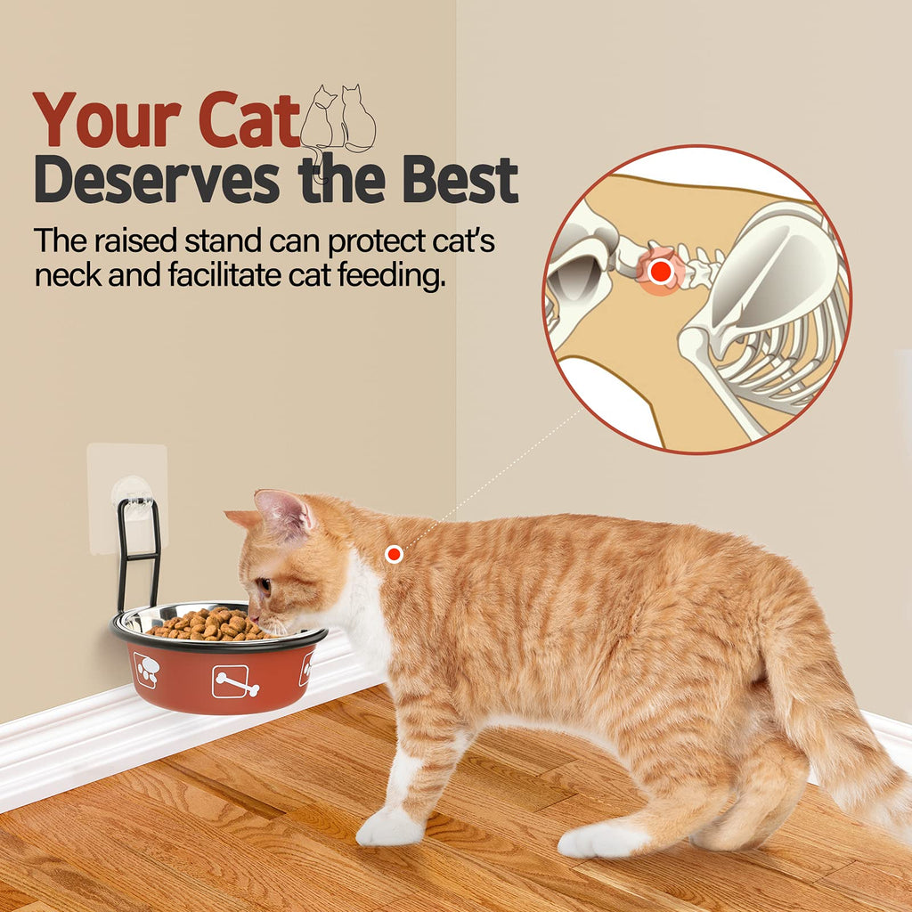 Elevated Stainless Steel Pet Bowls with Stand, 2 Packs C1419
