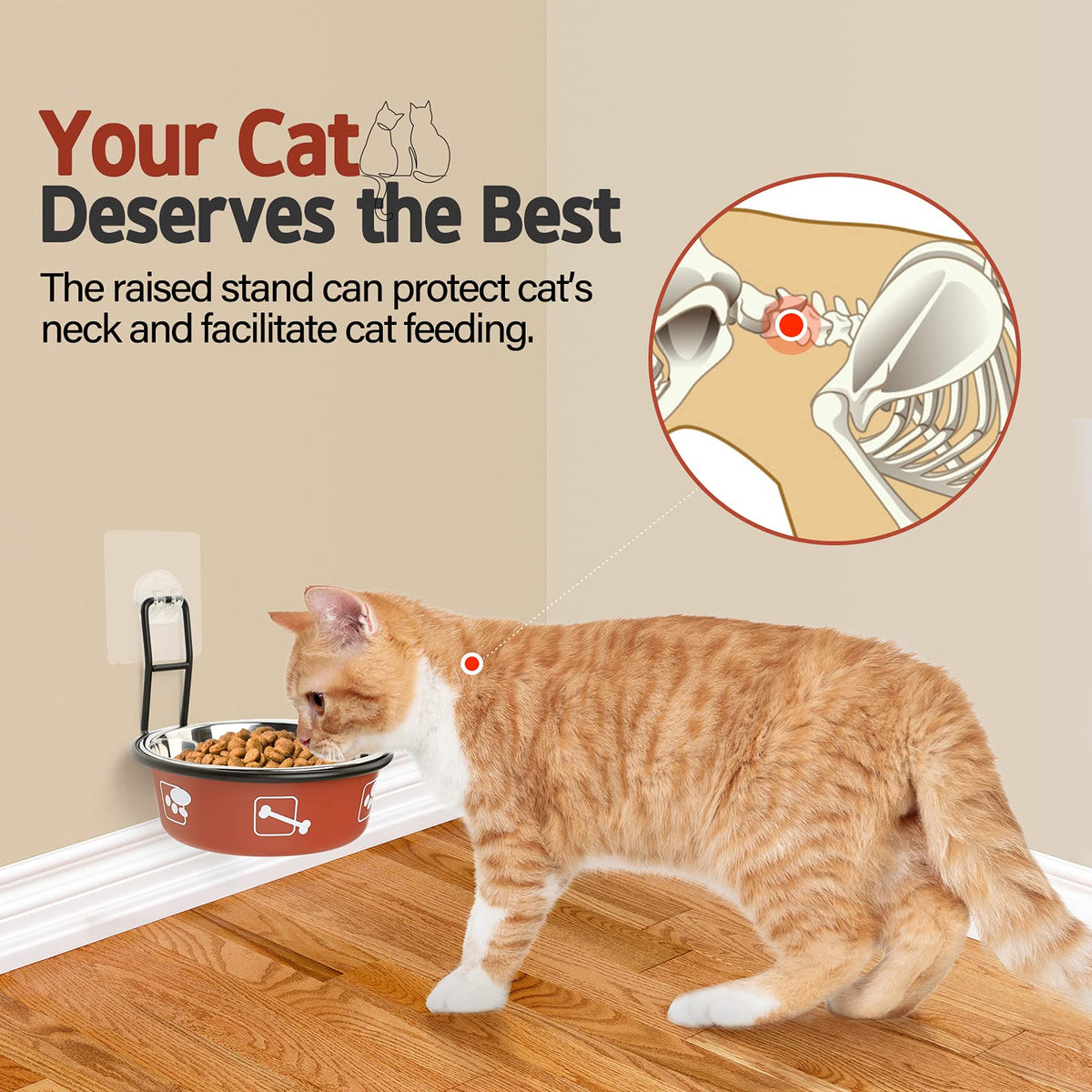 Elevated Stainless Steel Pet Bowls with Stand, 2 Packs C1419