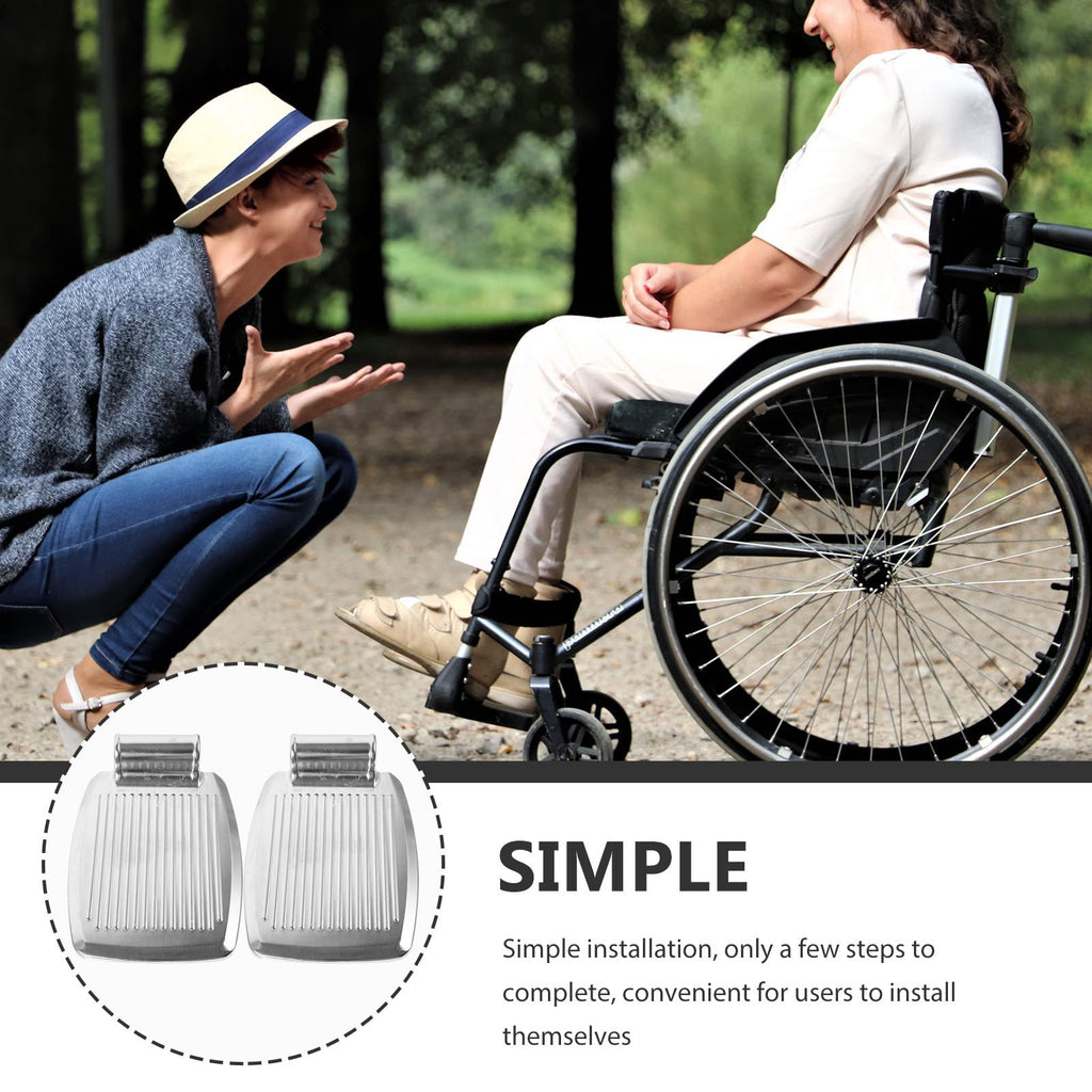 Heavy Duty Wheelchair Footrest Replacement Pair Aluminum Alloy N65118