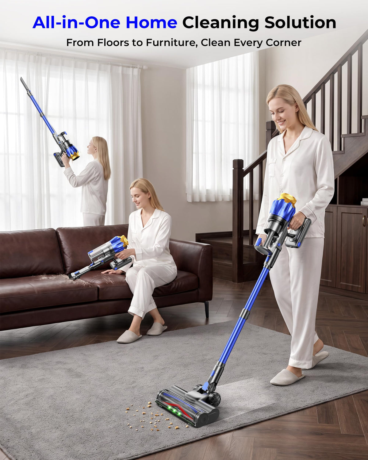 650W 55KPa Cordless Stick Vacuum Cleaner with Anti-Tangle Brush F208355