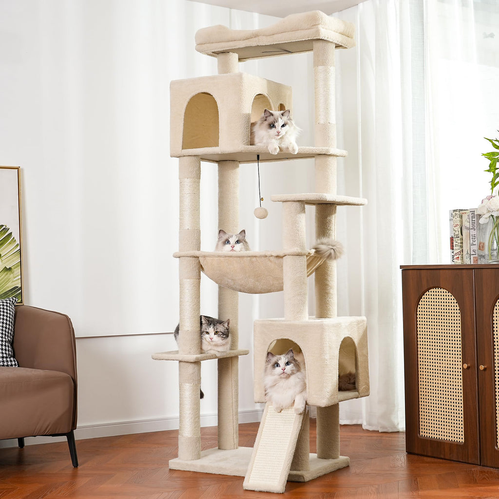 70” XXL Cat Tree Tower with Oversized Bed M3589