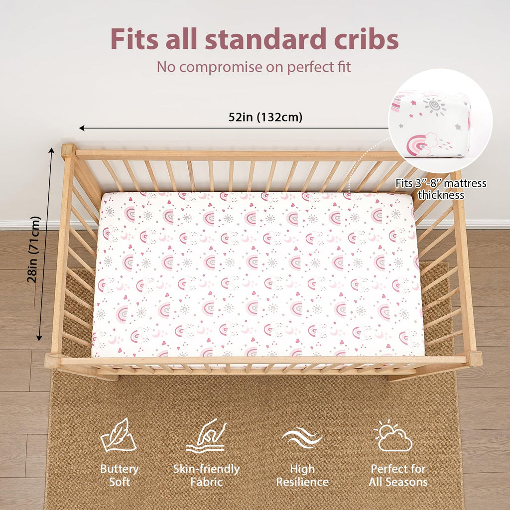 3 Pack Fitted Crib Sheets 52”x28” X913