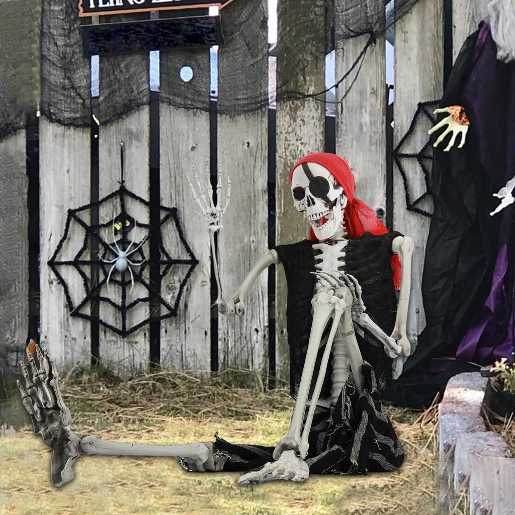 Life Size Pirate Skeleton with Movable Joints H7227