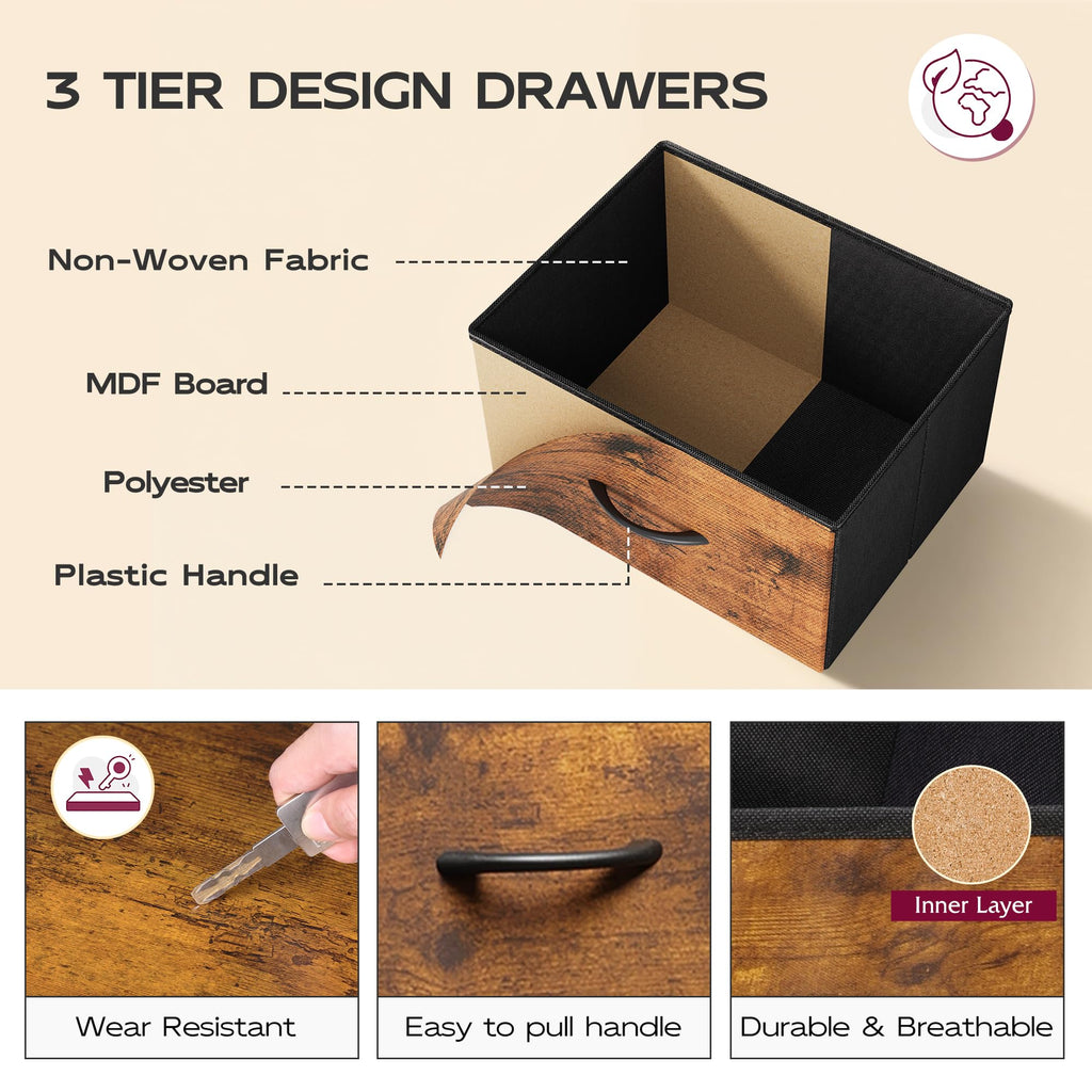 5 Drawer Rustic Brown Dresser C84426