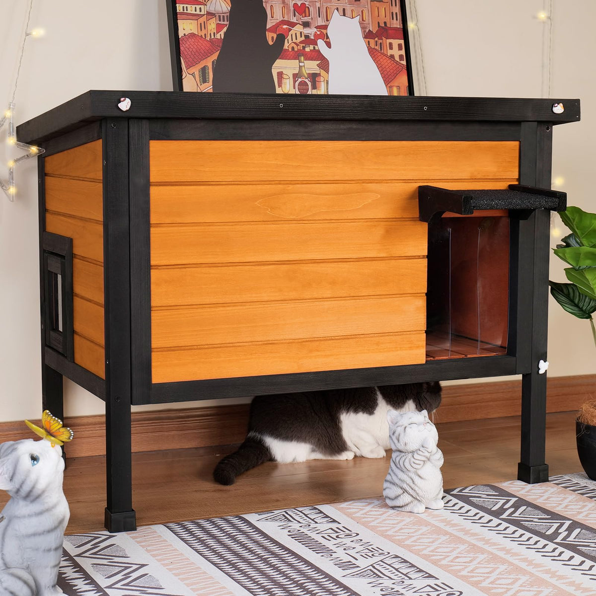 Outdoor Insulated Wooden Cat House Z13800