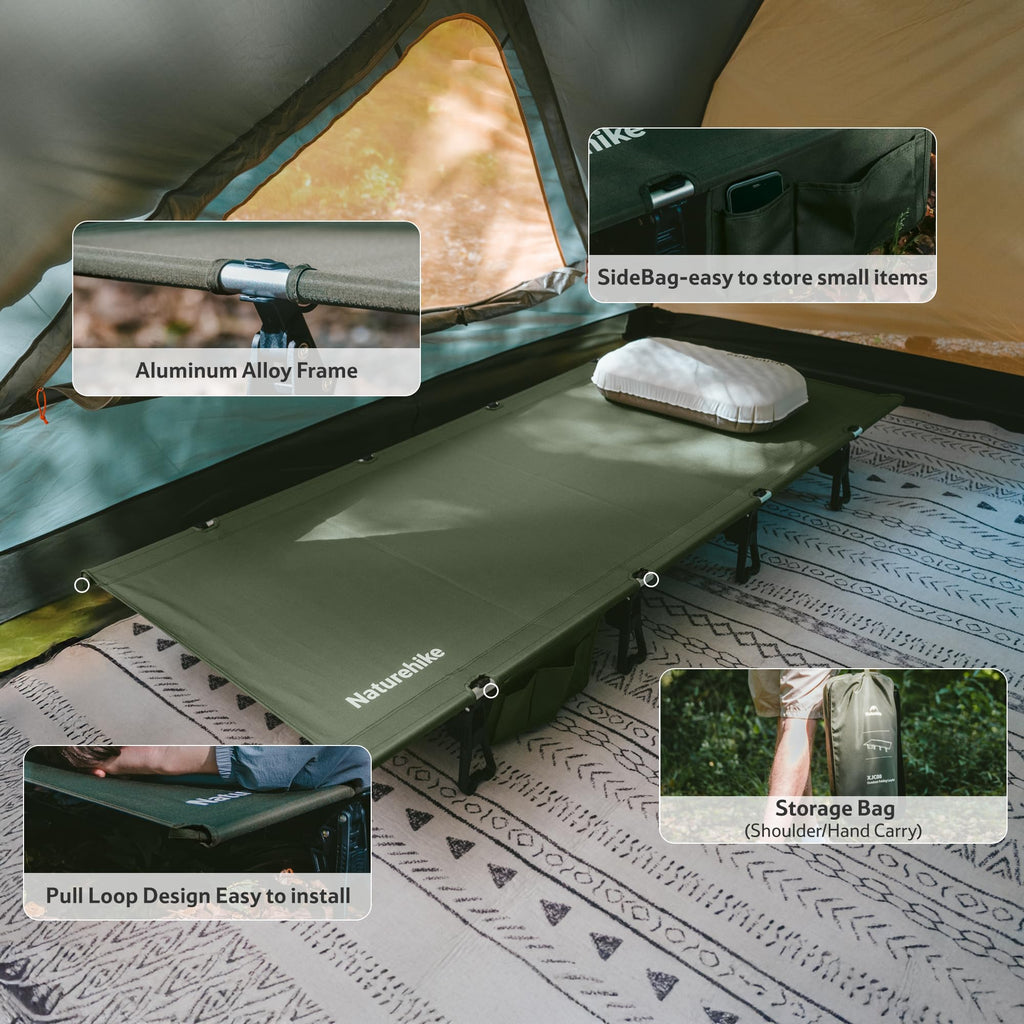 Extra Wide Folding Lightweight Camping Cot Bed P510089