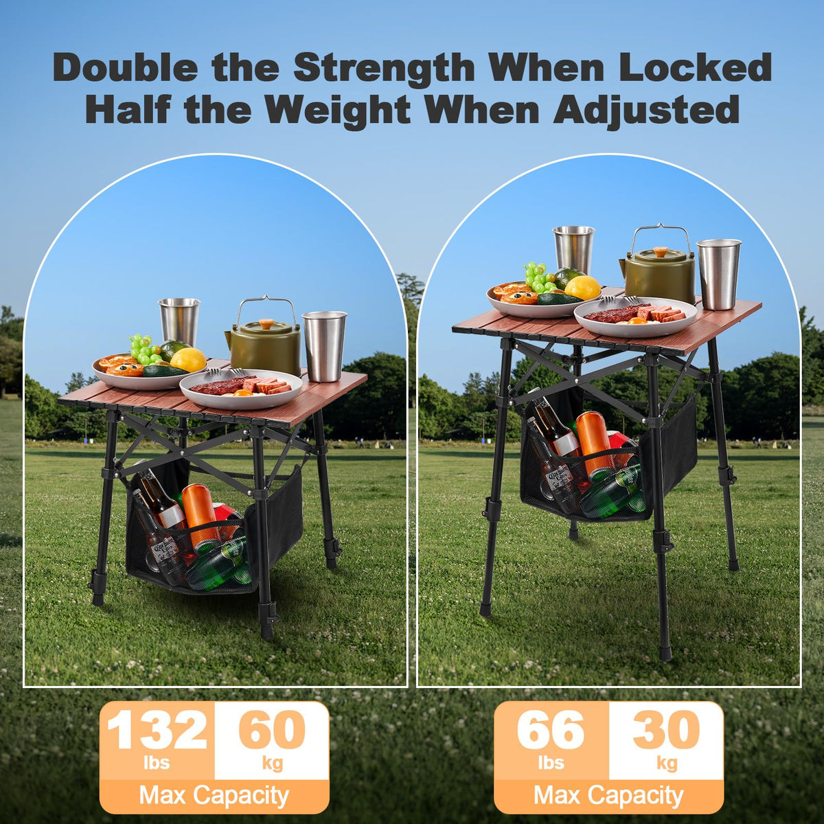Portable Folding Camping Table Adjustable Height O1885