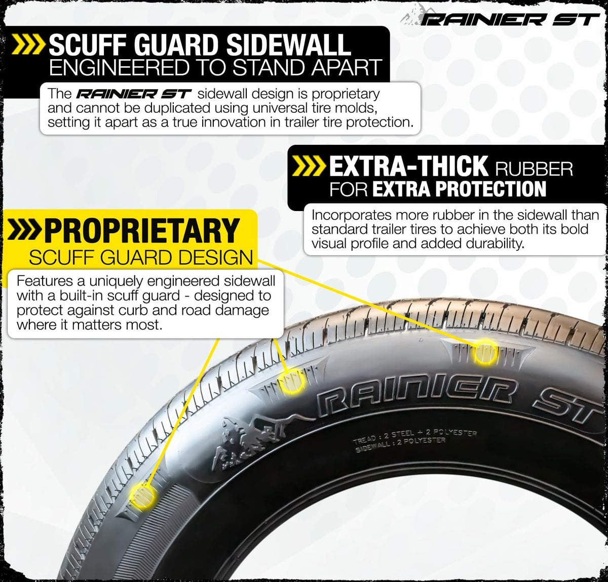2-Pack ST205/75R15 Deep Tread Radial Trailer Tire E894541