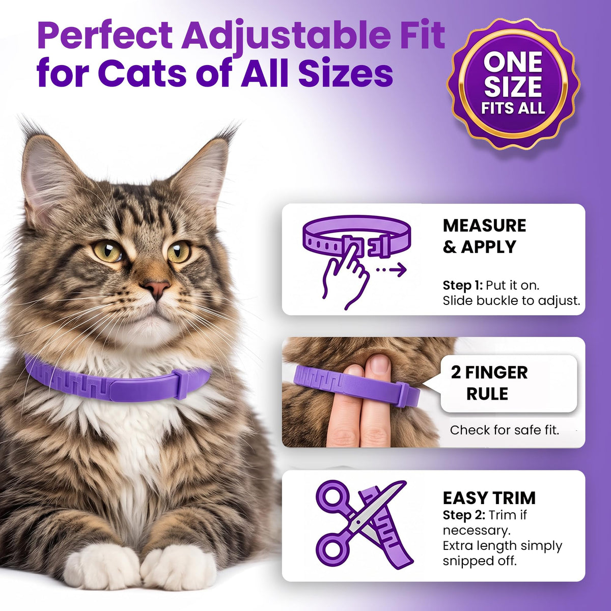 4 Pack Adjustable Calming Collar for Cats W554840