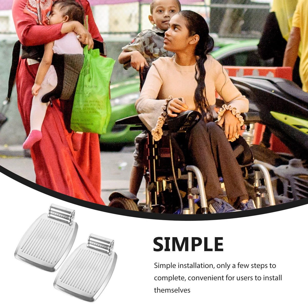 Heavy Duty Wheelchair Footrest Replacement Pair Aluminum Alloy N65118