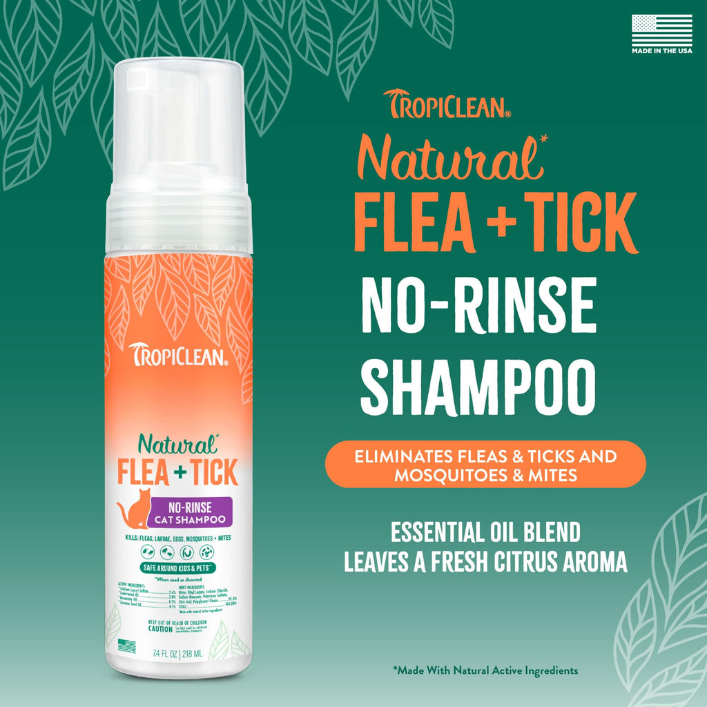 Waterless Flea and Tick Shampoo for Cats 7.4oz K78137