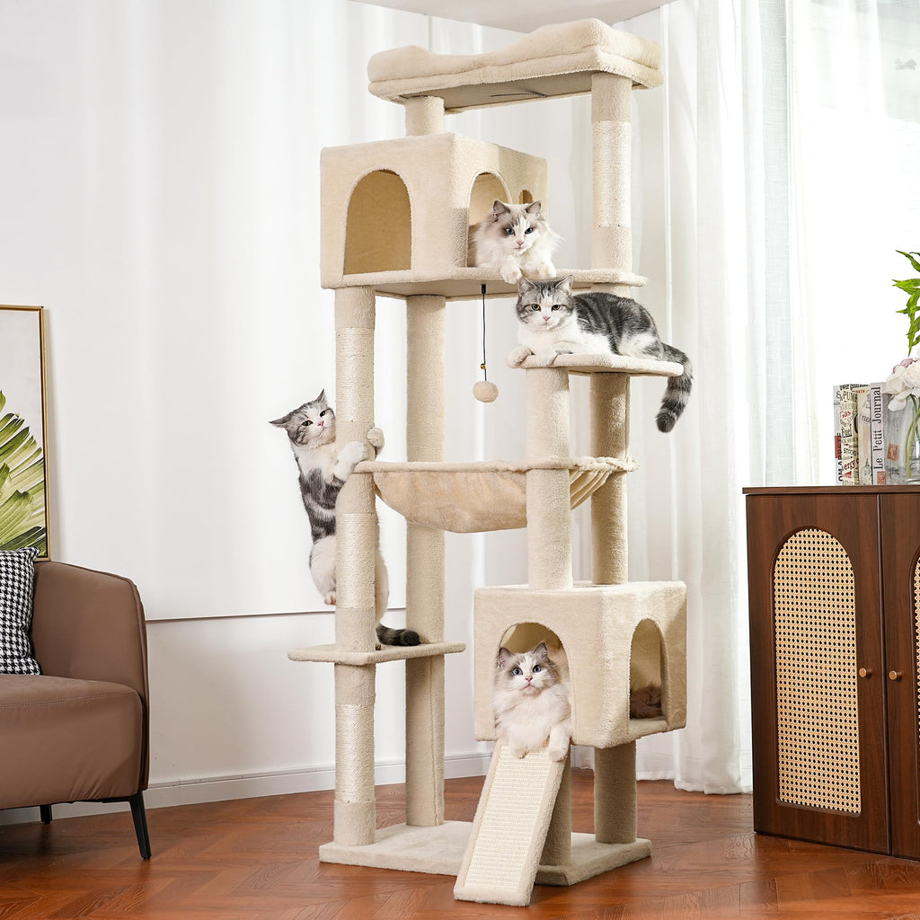 70” XXL Cat Tree Tower with Oversized Bed M3589