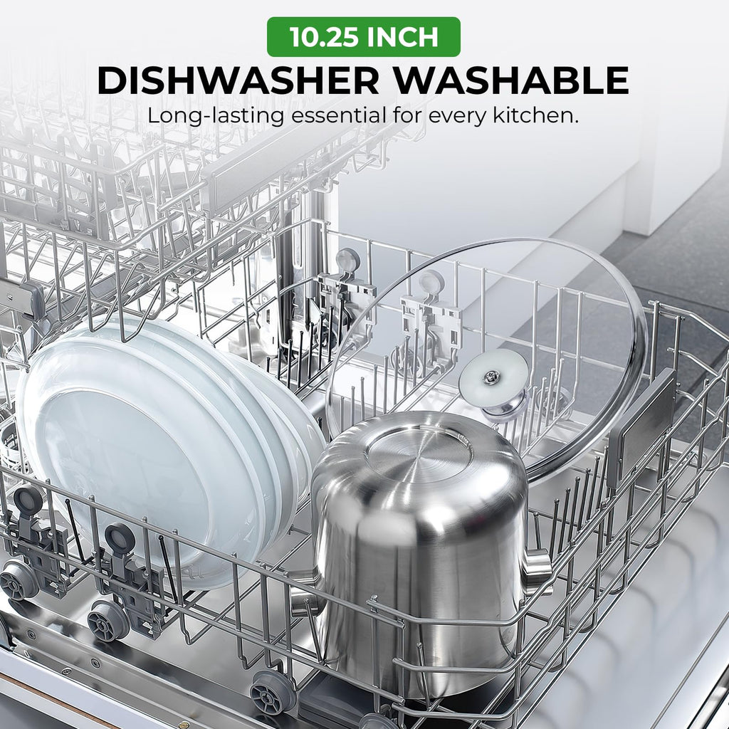 10.25 Inch Tempered Glass Lid with Stainless Steel Knob C5507