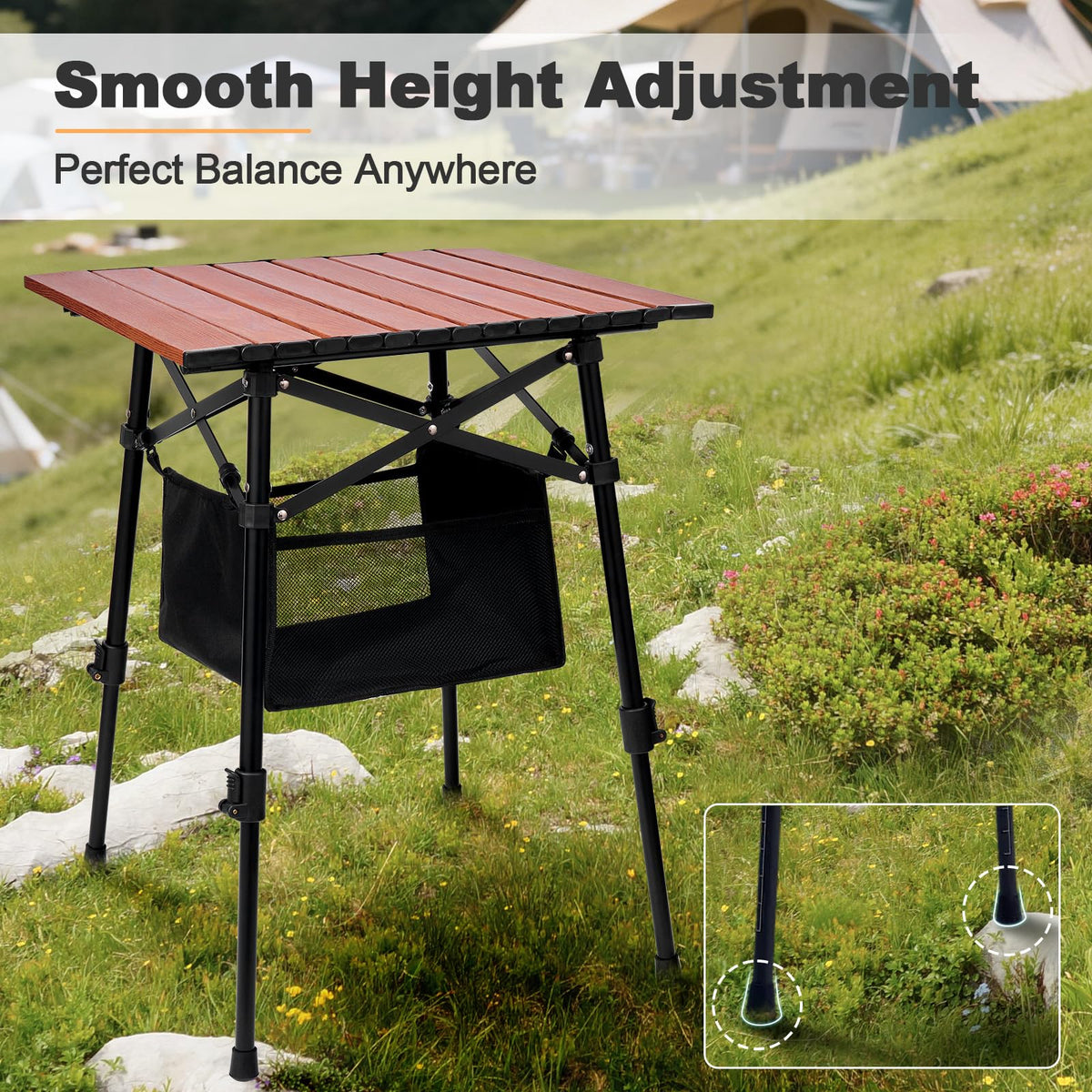 Portable Folding Camping Table Adjustable Height O1885
