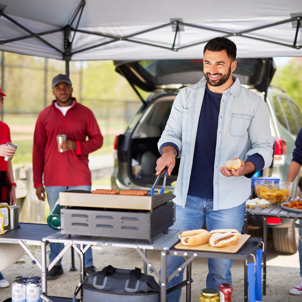 Portable Folding Cook Station with Heat Resistant Tabletop D664