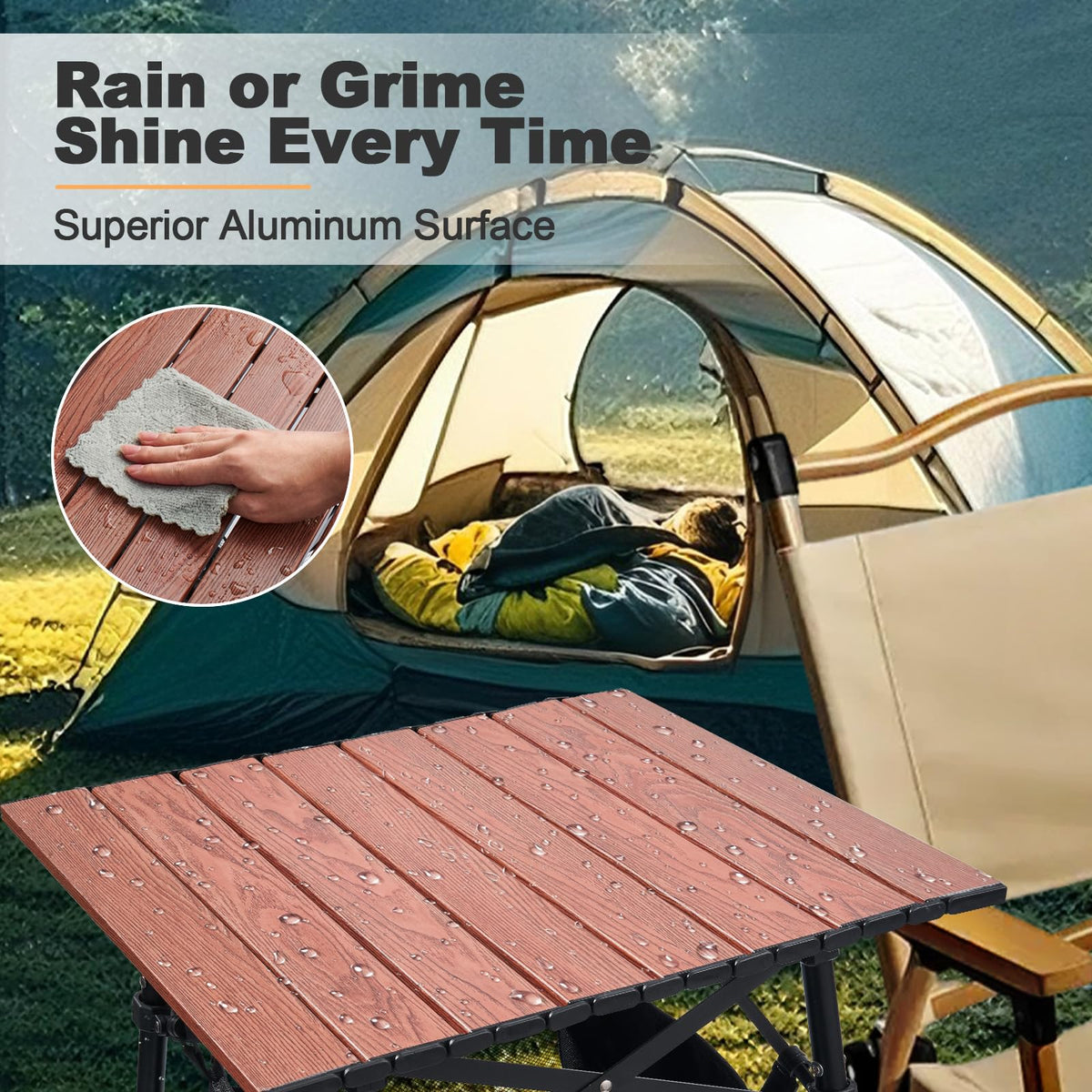 Portable Folding Camping Table Adjustable Height O1885