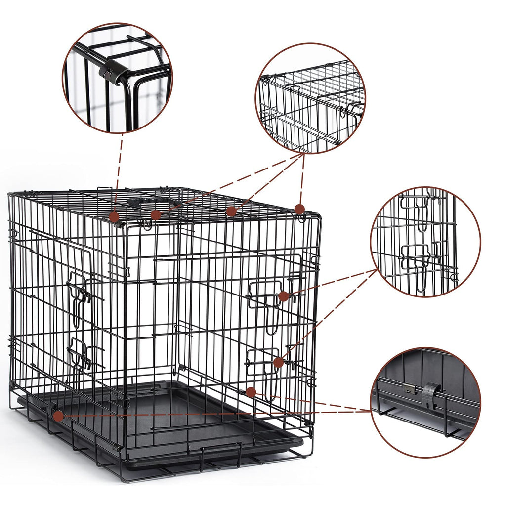 Brown Collapsible Metal Dog Crate Y371