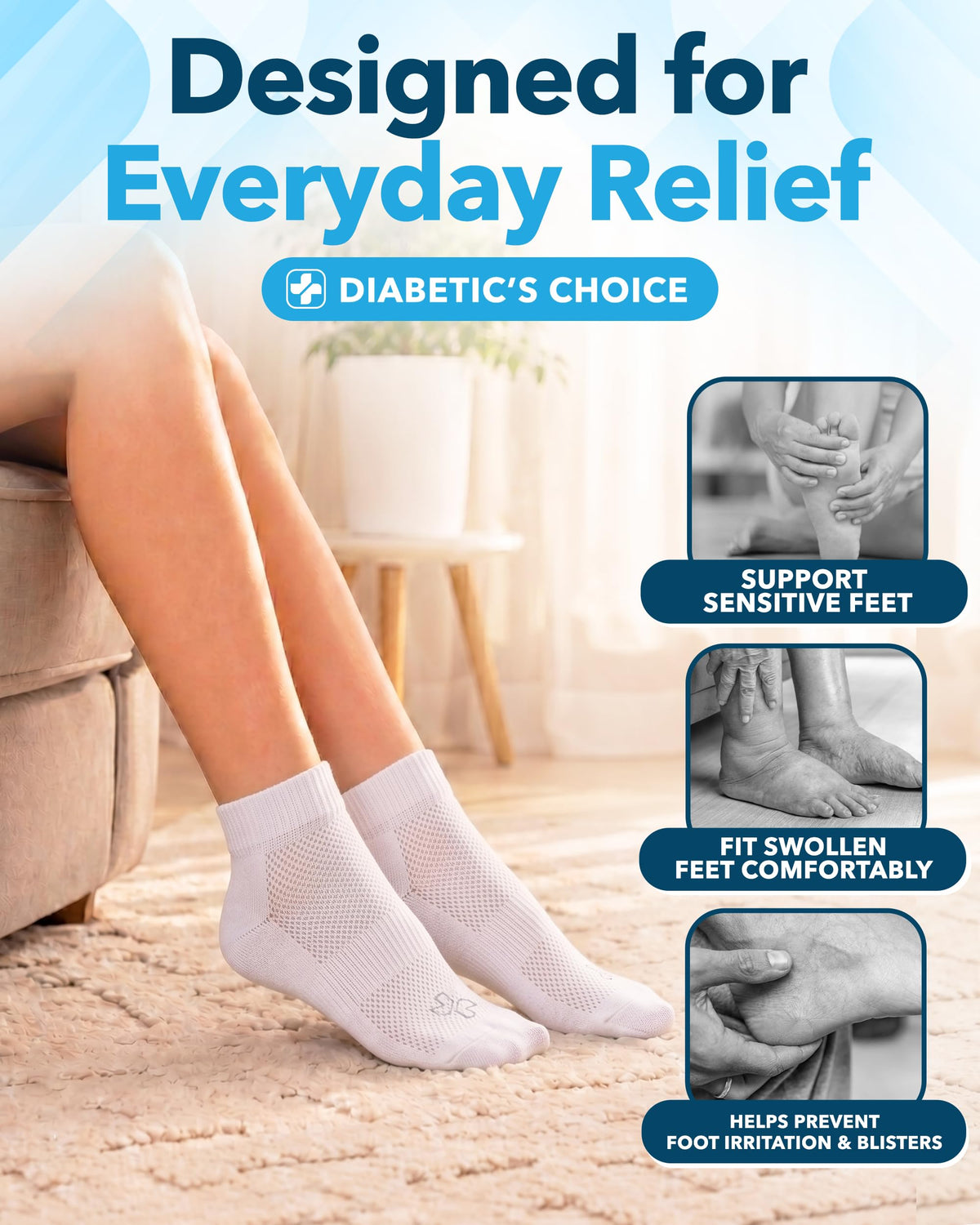 Viscose Bamboo Diabetic Socks 6 Pairs O14687