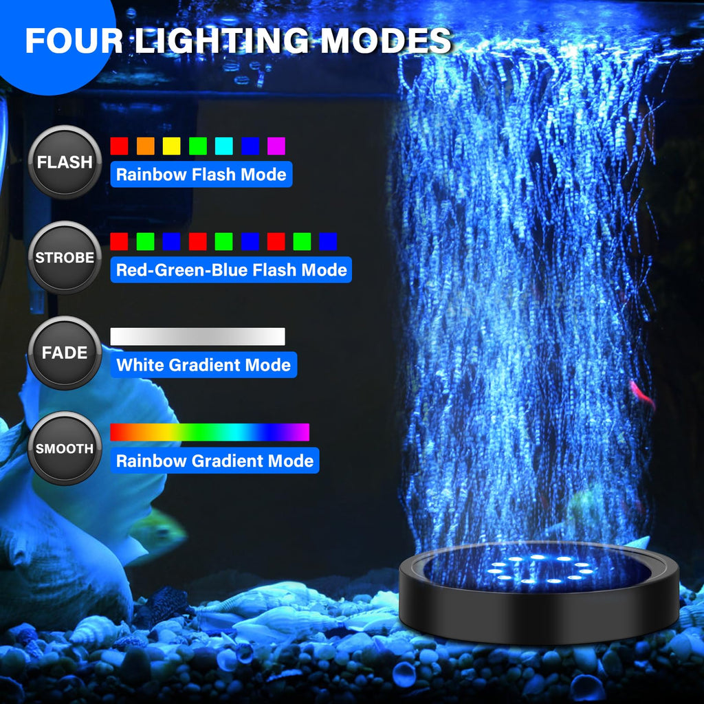 Aquarium Air Bubble Light and Magnetic Glass Clean Brush Y62681
