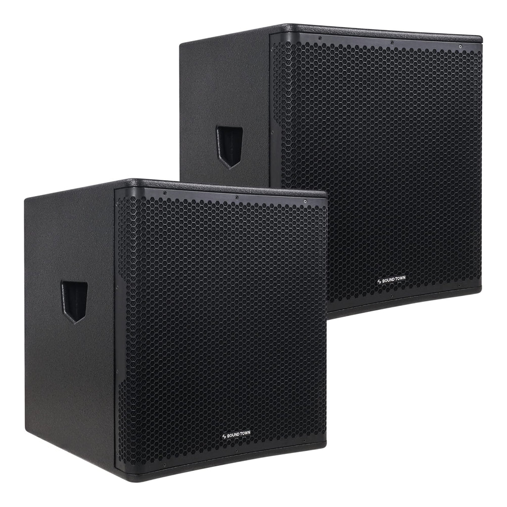 Pair of 18" 2400W Powered Subwoofers B2086