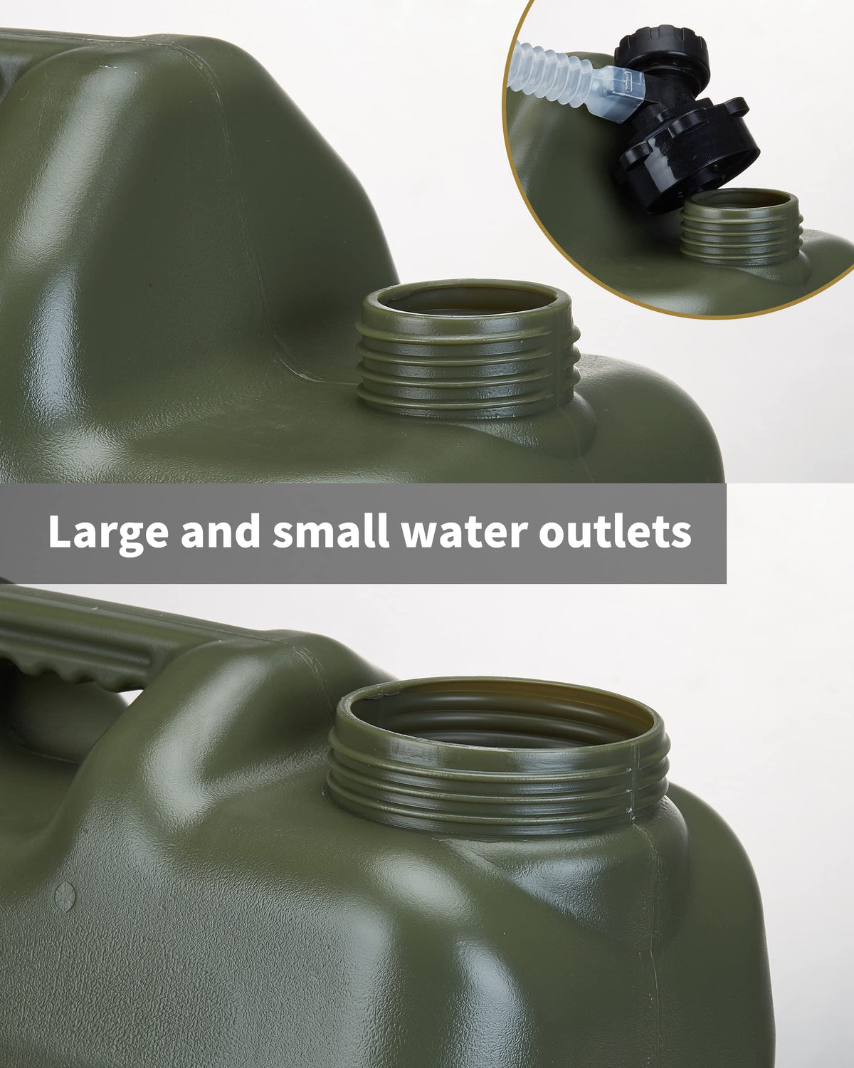 5 Gallon Camping Water Jug with Spigot, Military Green, 2 Pack Q611