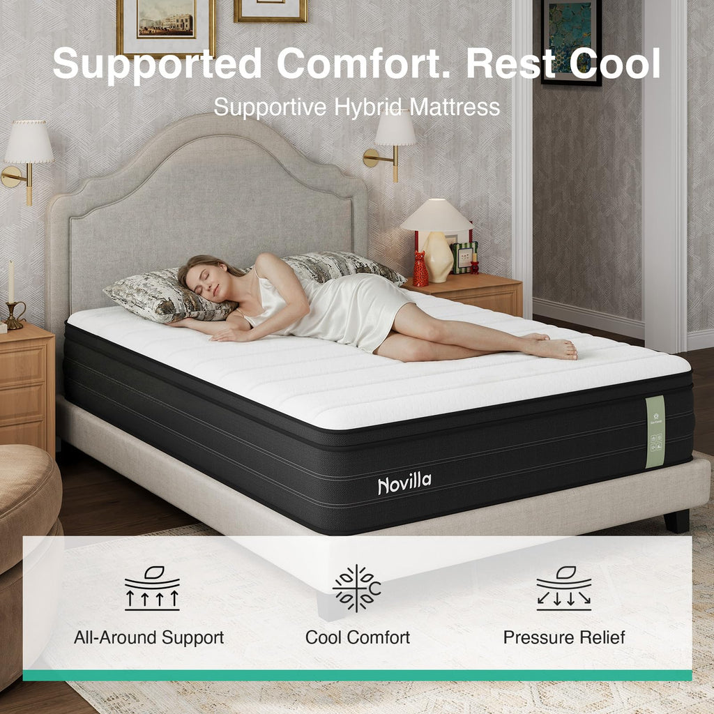 Queen 12 Inch Cooling Hybrid Mattress V137303
