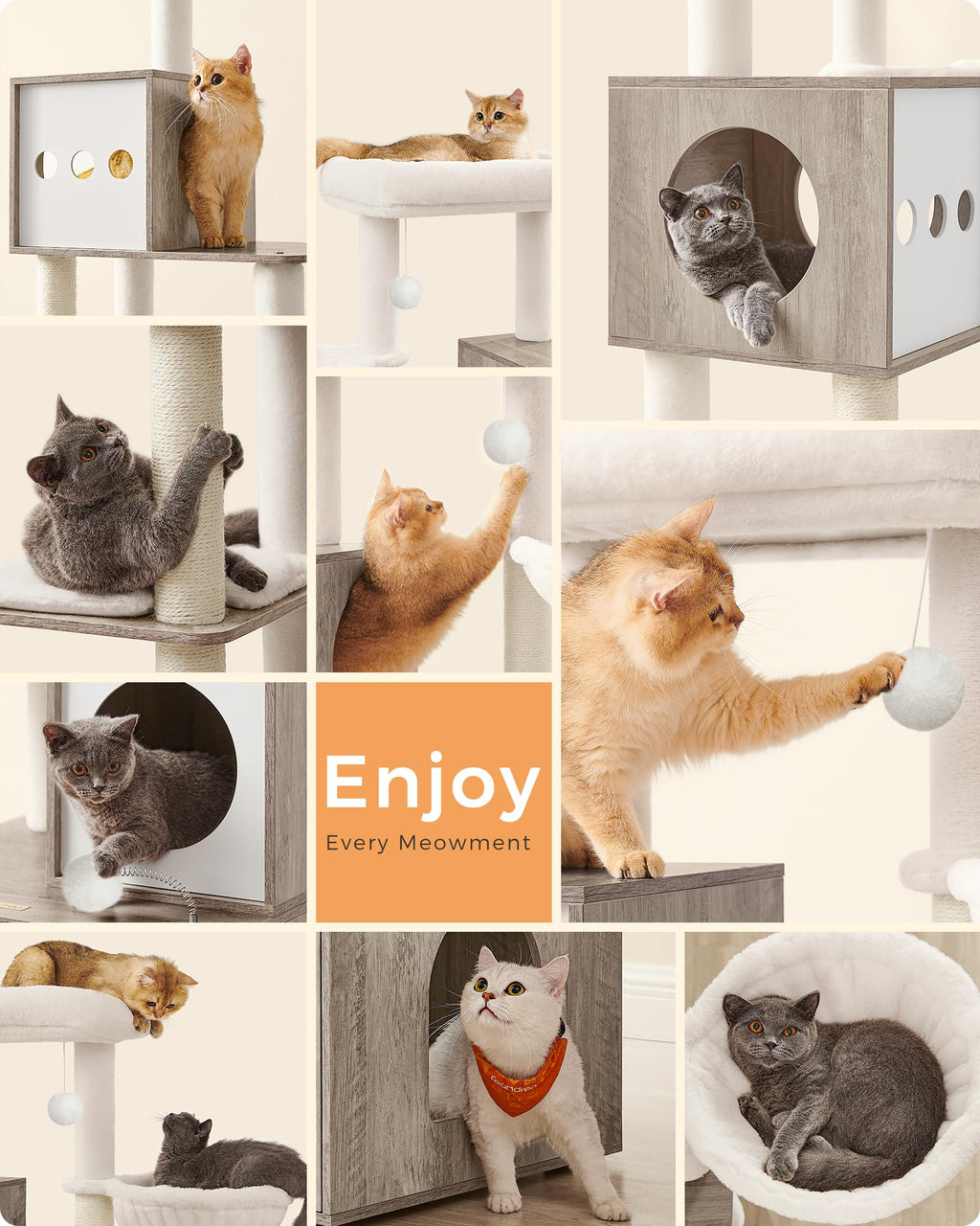 70.1-Inch Tall Cat Tree with Litter Box Enclosure P38900