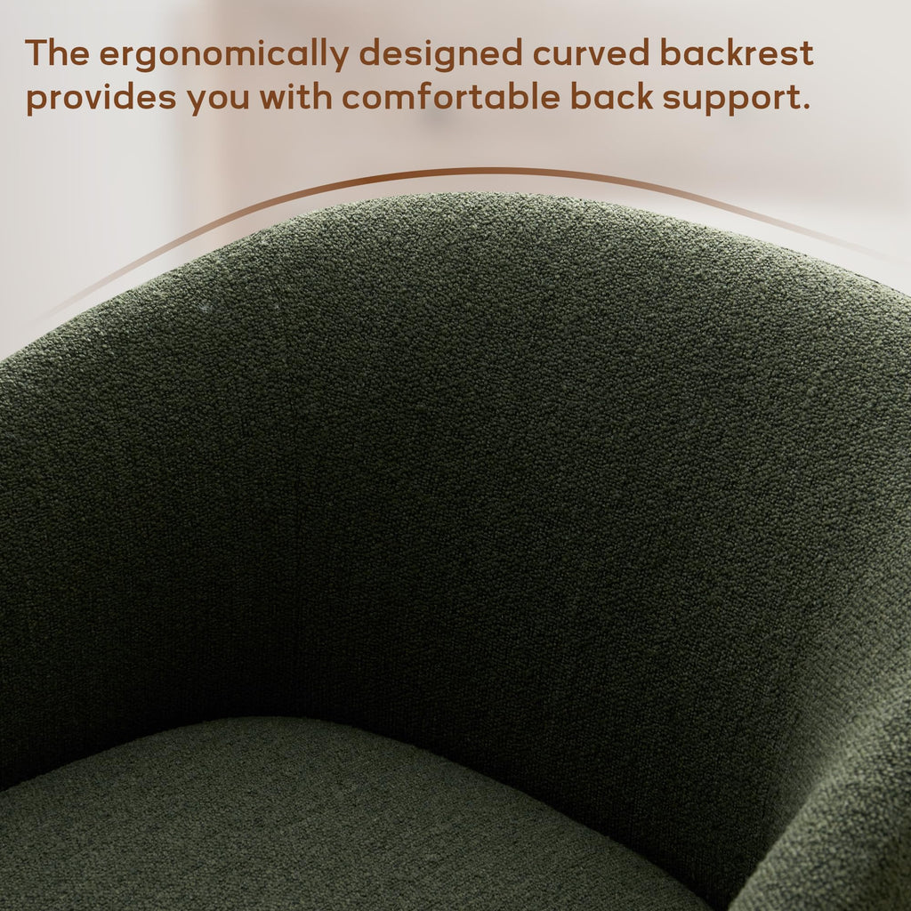 Boucle Swivel Accent Chairs Set of 2 Green S358625