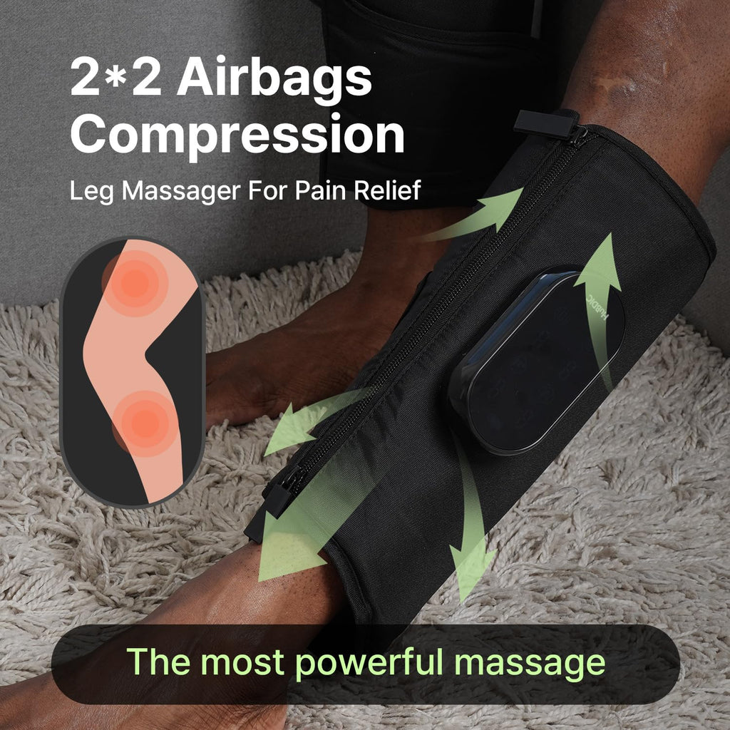 Heated Air Compression Cordless Leg Massager with Extension (Pair) Z417075