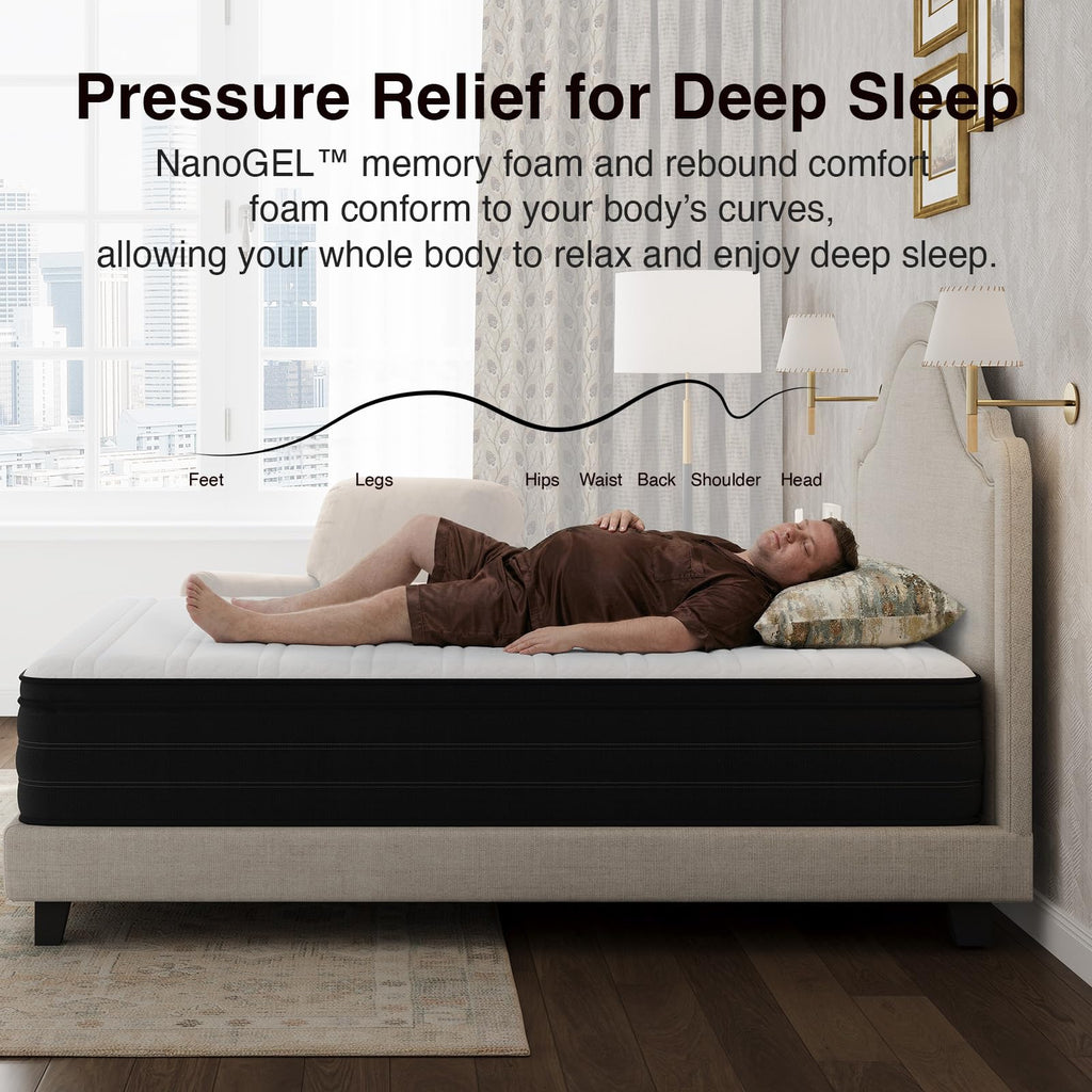Queen 12 Inch Cooling Hybrid Mattress V137303