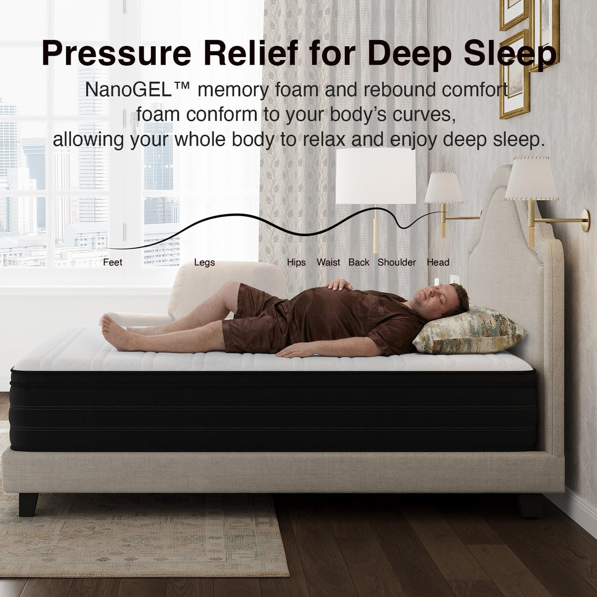 Queen 12 Inch Cooling Hybrid Mattress V137303