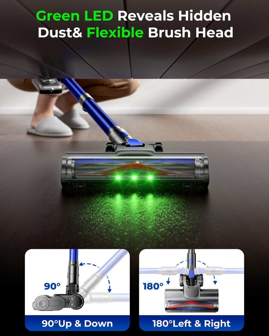 650W 55KPa Cordless Stick Vacuum Cleaner with Anti-Tangle Brush F208355