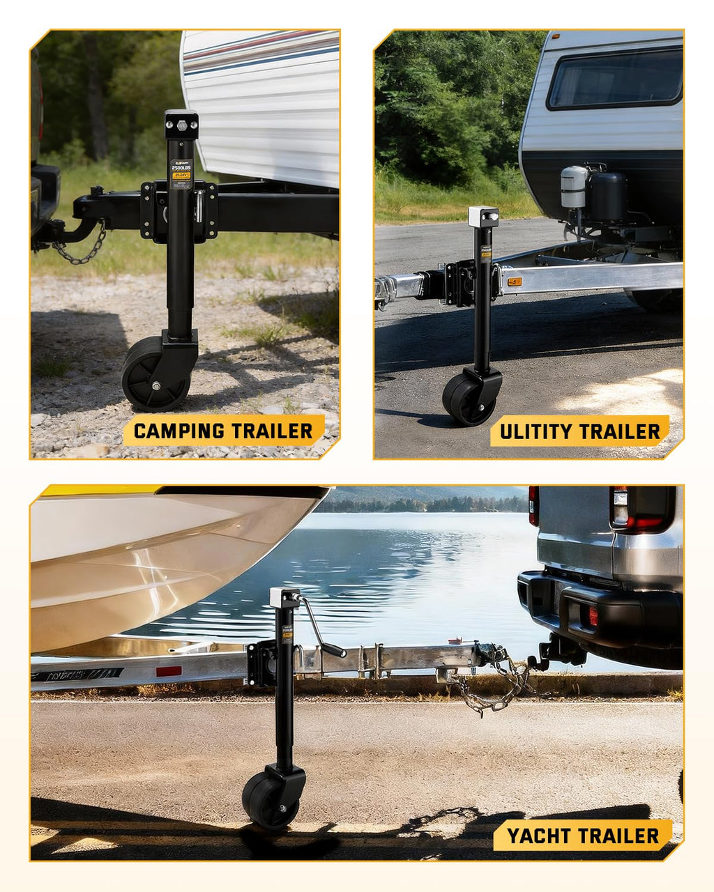 Heavy Duty Trailer Jack with Dual Wheel Q3735