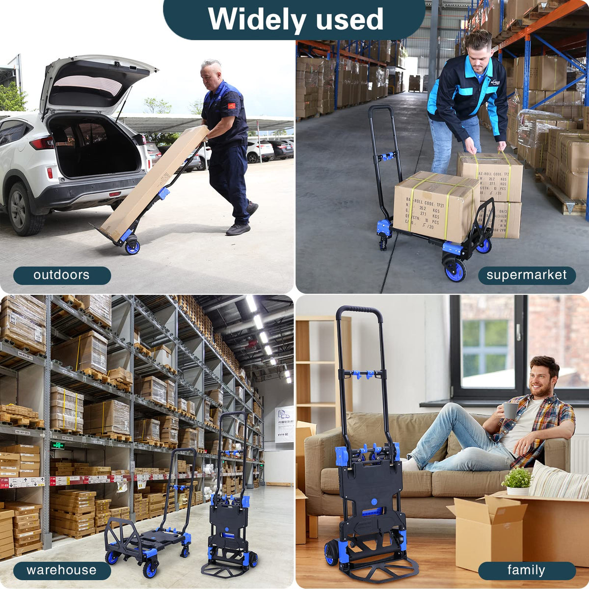 2-in-1 Foldable Hand Truck Dolly 330LB Capacity C5006