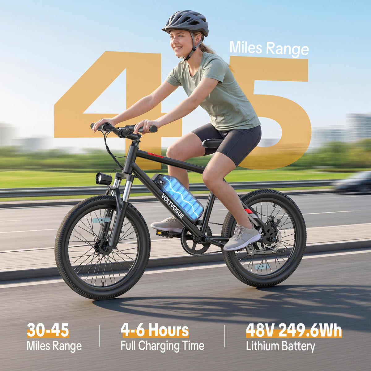 48V 1000W Peak Motor 22 mph 20Inch Fat Tires Electric E-Bike N10367