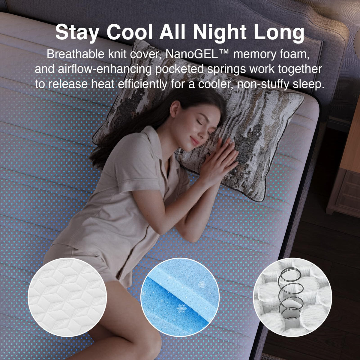 Queen 12 Inch Cooling Hybrid Mattress V137303