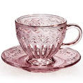 Glass Tea Cup and Saucer Set, 12 oz I902205