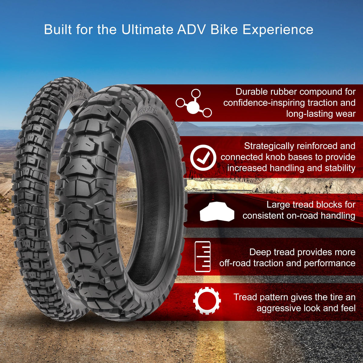 150/70B-17 Adventure Motorcycle Tire G110257