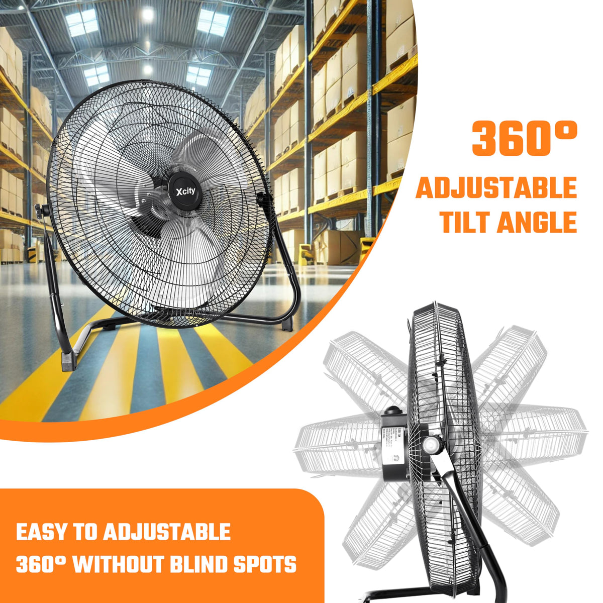20 Inch Metal Industrial Floor Fan 4650 CFM 3-speed A210476