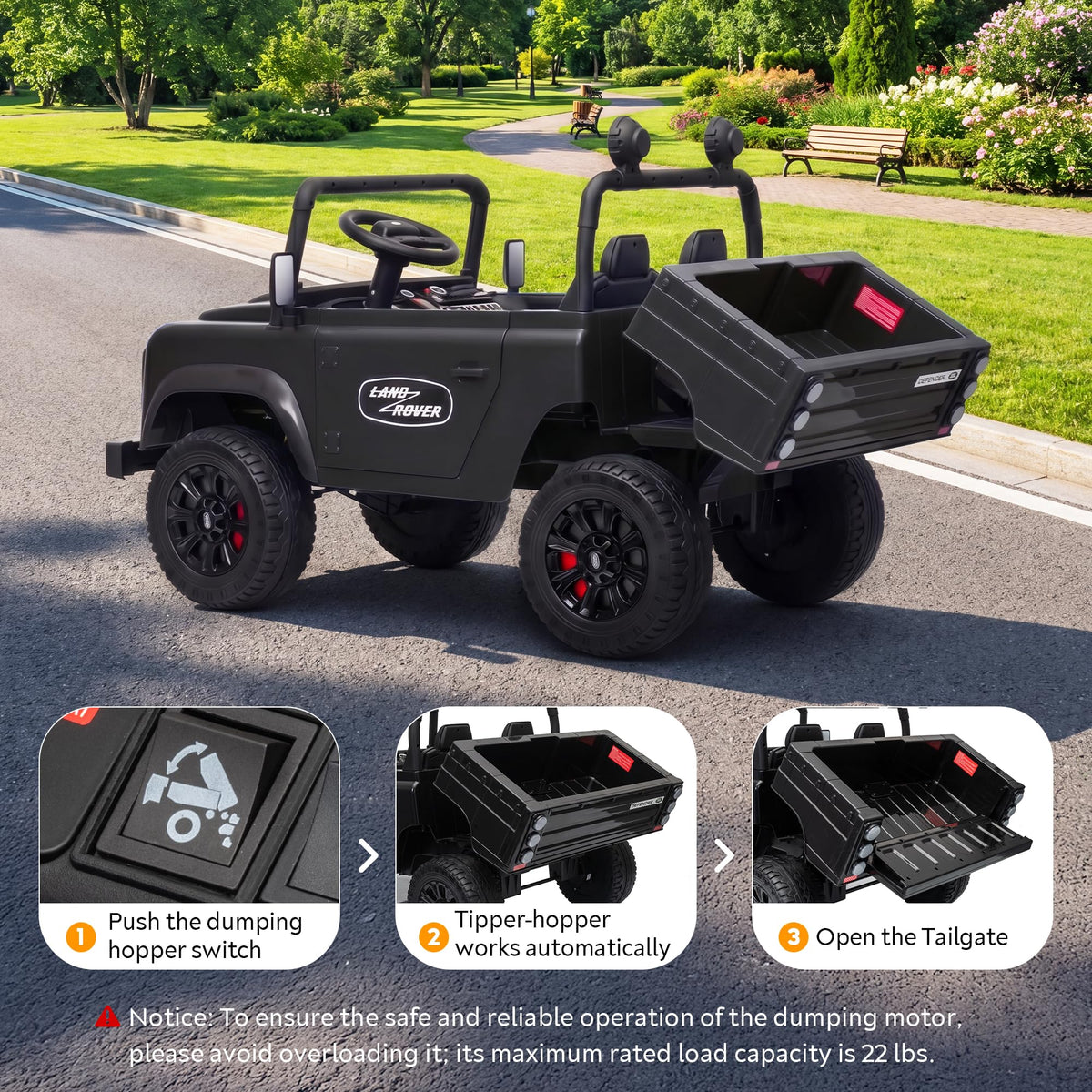 Black 24V Ride On Dump Truck V21193