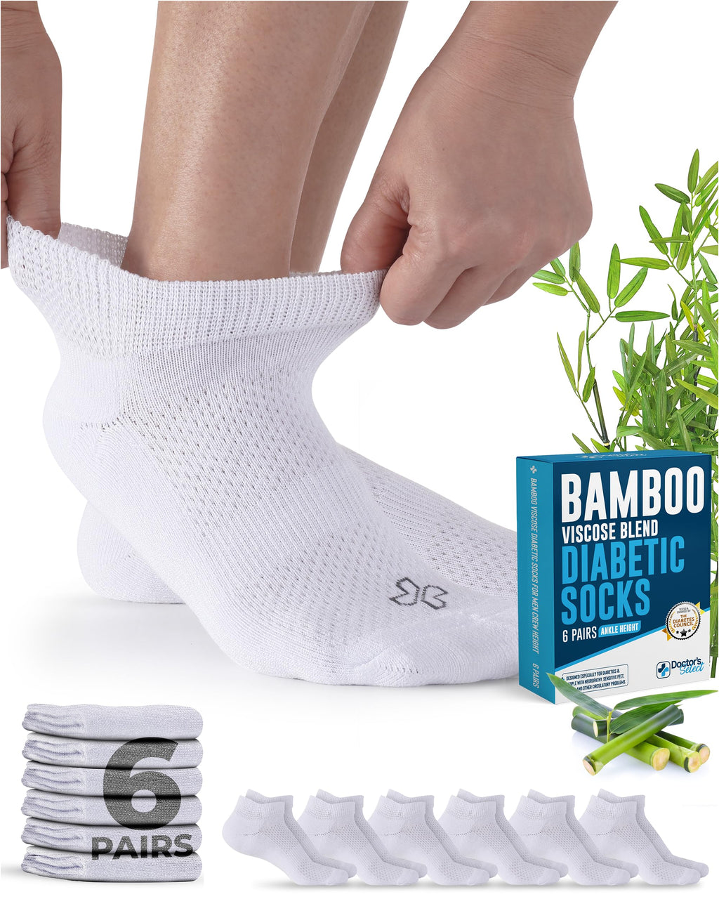 Viscose Bamboo Diabetic Socks 6 Pairs O14687