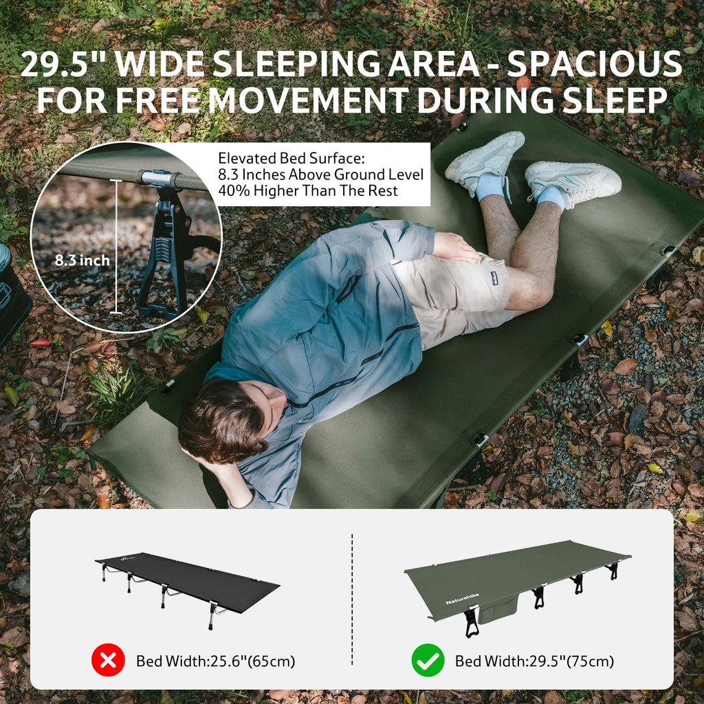 Extra Wide Folding Lightweight Camping Cot Bed P510089