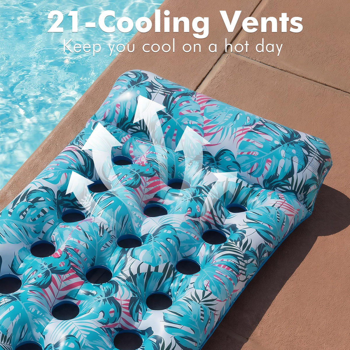 2 Pack Inflatable Pool Float Mat & 75" x 51" Tanning Pool Lounger P476608