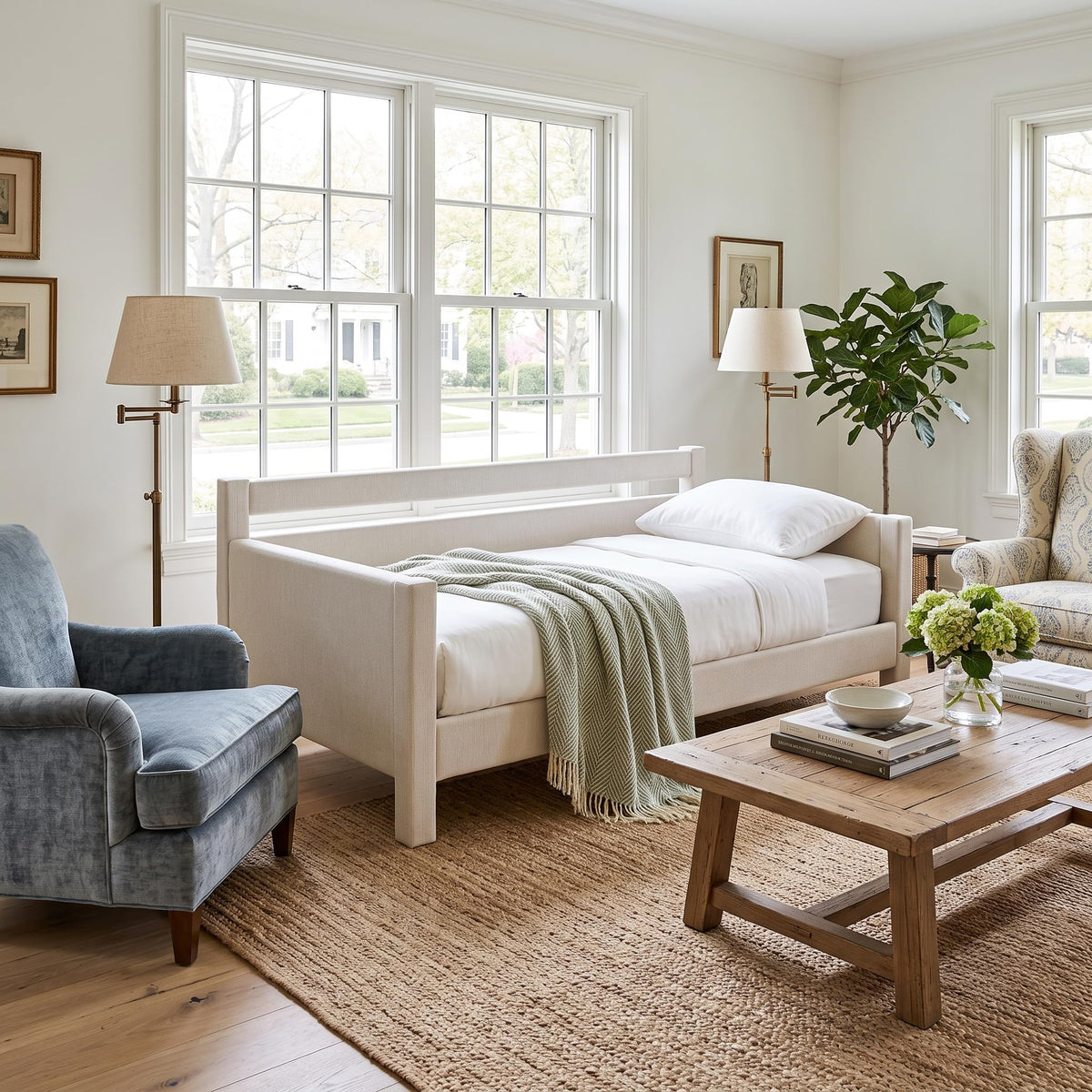 Twin Size Upholstered Platform Daybed with Headboard Y26179