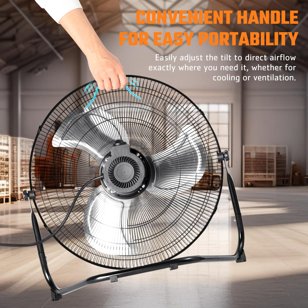 20 Inch Metal Industrial Floor Fan 4650 CFM 3-speed A210476