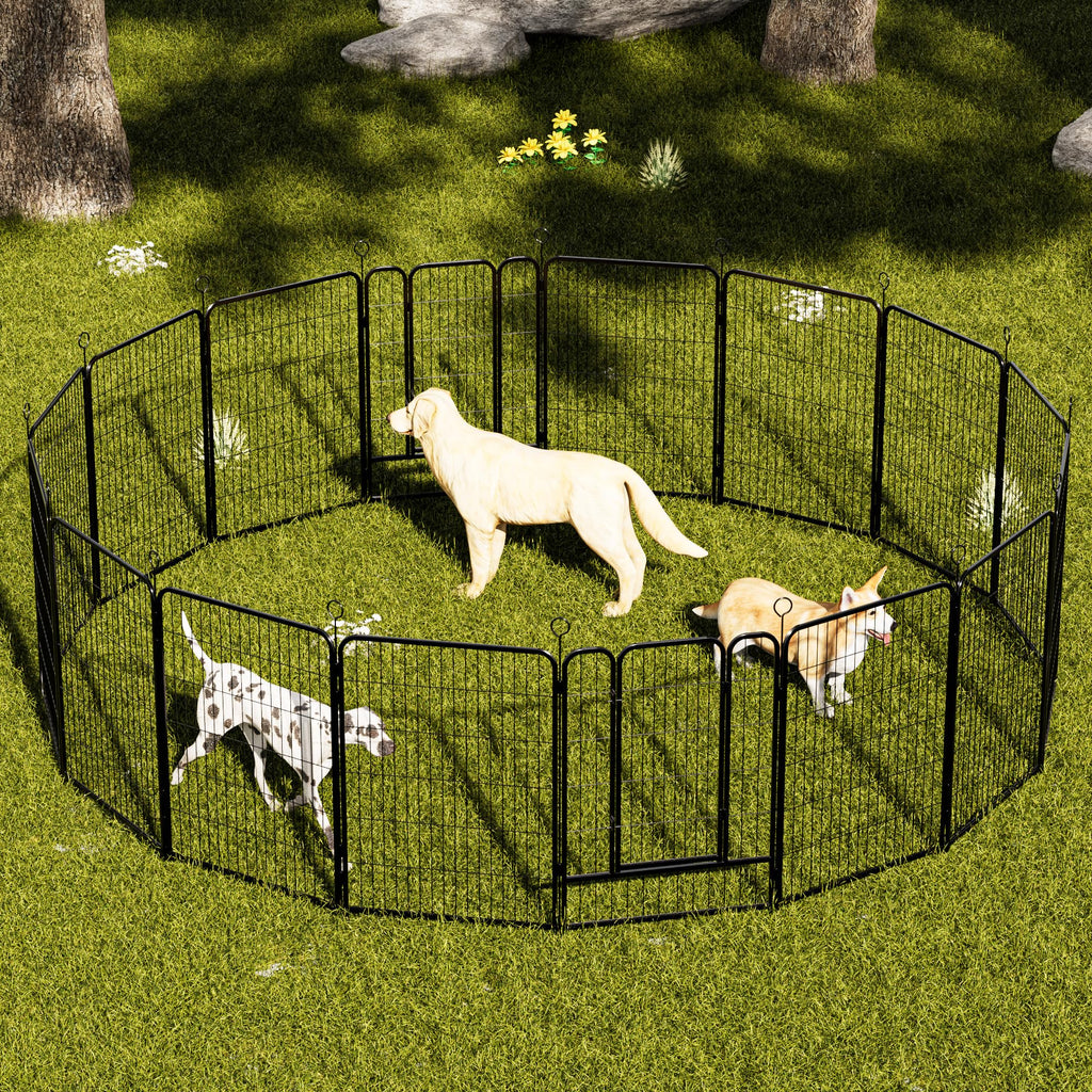 16-Panel Heavy-Duty Metal Dog Playpen X22967