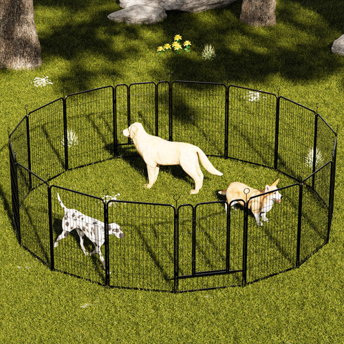 16-Panel Heavy-Duty Metal Dog Playpen X22967